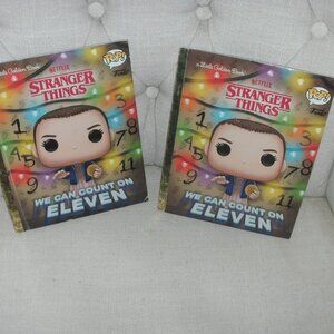 SET of TWO Little Golden Books STRANGER THINGS We Can Count on Eleven Funko Pop